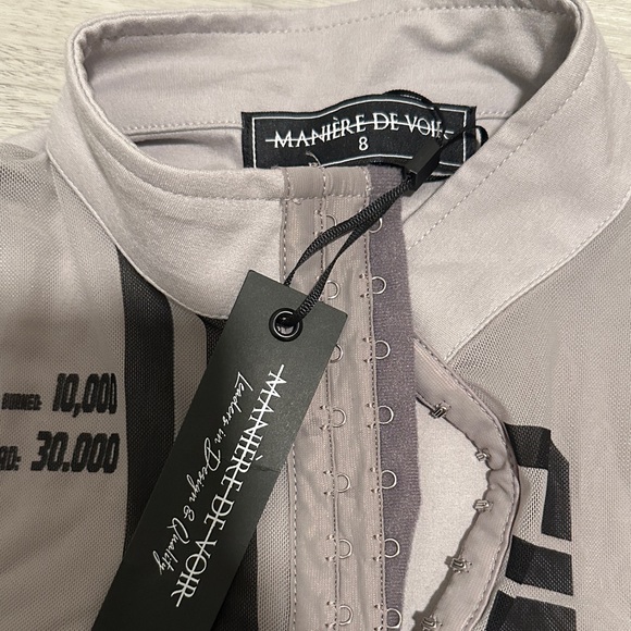 Maniere De Voir Gray Bodysuit - Picture 2 of 6